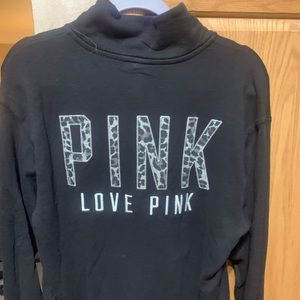 Women’s Victoria Secret Pink Quarter Zip size Medium  black